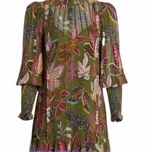 Farm Rio Floral Green Dress